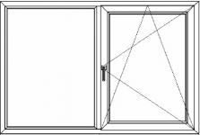 Szimmetrikus fix + bukó-nyíló ablak (05)